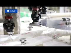 Máquina taponadora giratoria automática Huituo de 8 cabezales para aceite de bebé con tapa extraíble