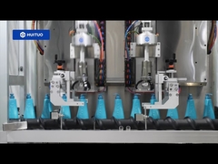 Máquina taponadora de seguimiento automática Huituo para cosméticos con elevador de tapas y posicionador