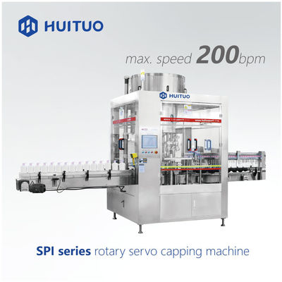 Máquina que capsula del servo automático rotatorio versátil de Huituo para la bomba de la loción, el disco-top y el casquillo de Yorker