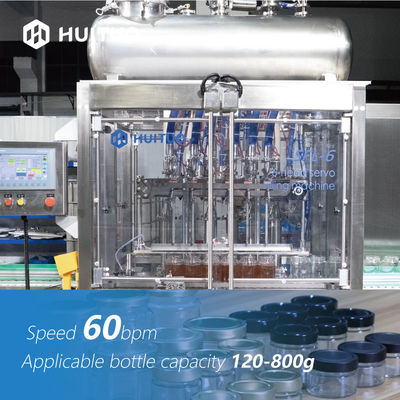 Llenador servo principal del pistón de la botella 6 de cristal automáticos del tarro para la miel del jarabe