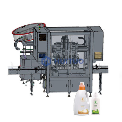 Máquina que capsula serva de la botella linear automática del tornillo con el elevador y el clasificador del casquillo
