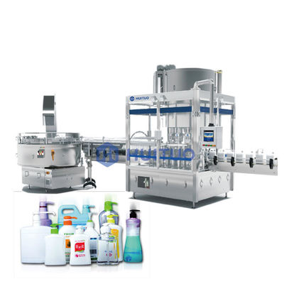 La máquina que capsula 10 del servo de la botella del ANIMAL DOMÉSTICO va al desinfectante del lavado a mano