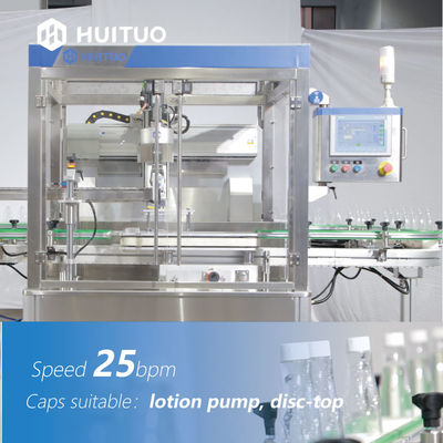 Máquina que capsula serva de la botella linear automática del tornillo con el elevador y el clasificador del casquillo