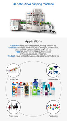 Contenedor de tarro de vidrio para miel y jarabe servo giratorio máquina tapadora giratoria
