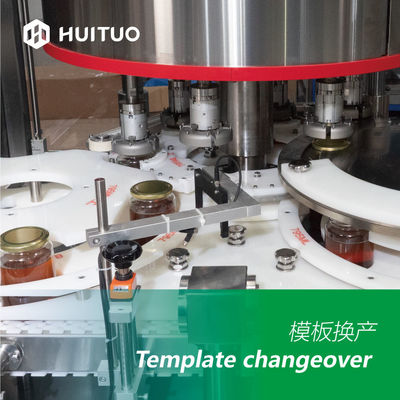 Contenedor de tarro de vidrio para miel y jarabe servo giratorio máquina tapadora giratoria