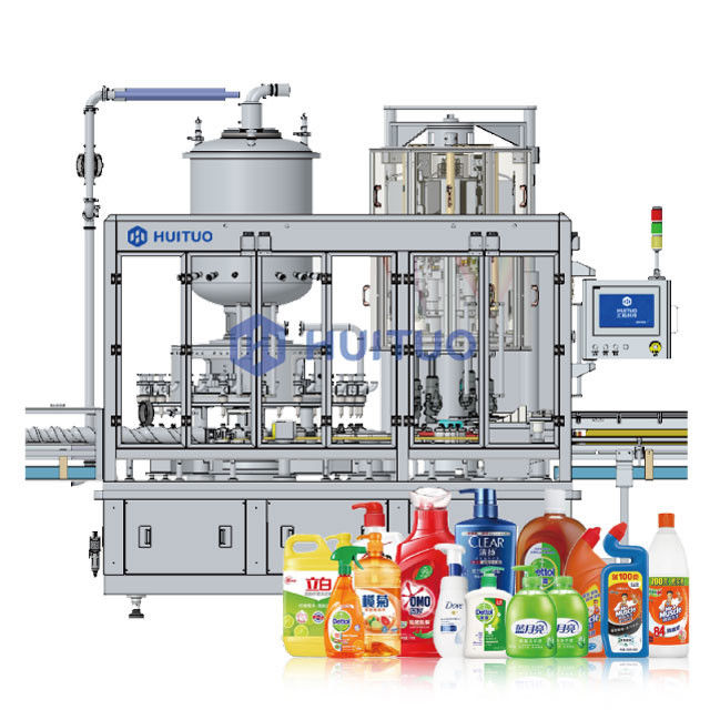 Máquina rotativa de llenado y tapado de botellas de líquidos Huituo monobloque diseñada para simplificar su línea de embotellado